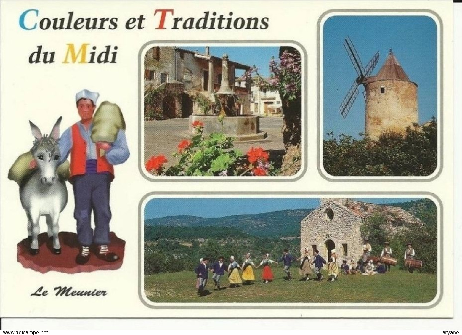 1073- CPM - LES SANTONS - MEUNIER - TRADITIONS DU MIDI - Multivue - Puits - Moulin - Sarabande - Musiciens - 1 - Languedoc-Roussillon