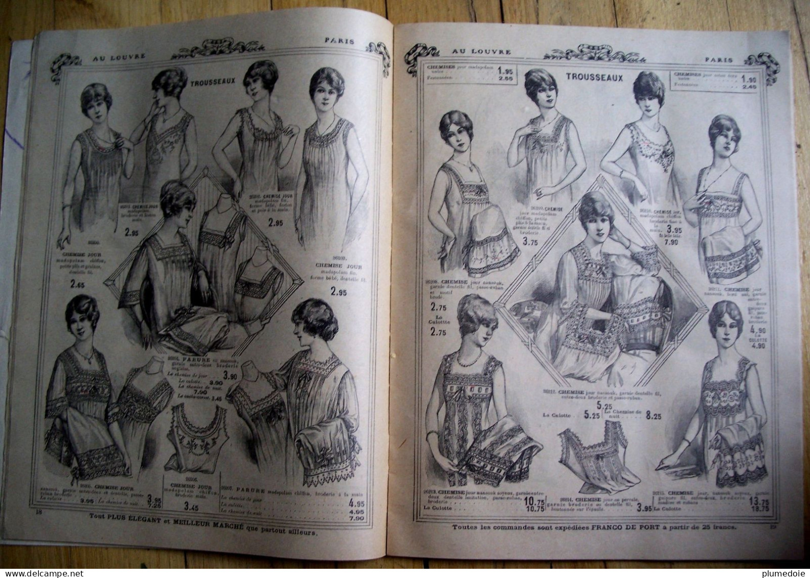 MODE . CATALOGUE MAGASINS AU LOUVRE PARIS ANNEE 1914. BLANC . LINGERIE . CORSETS . FEMMES HOMMES ENFANTS - Literatur