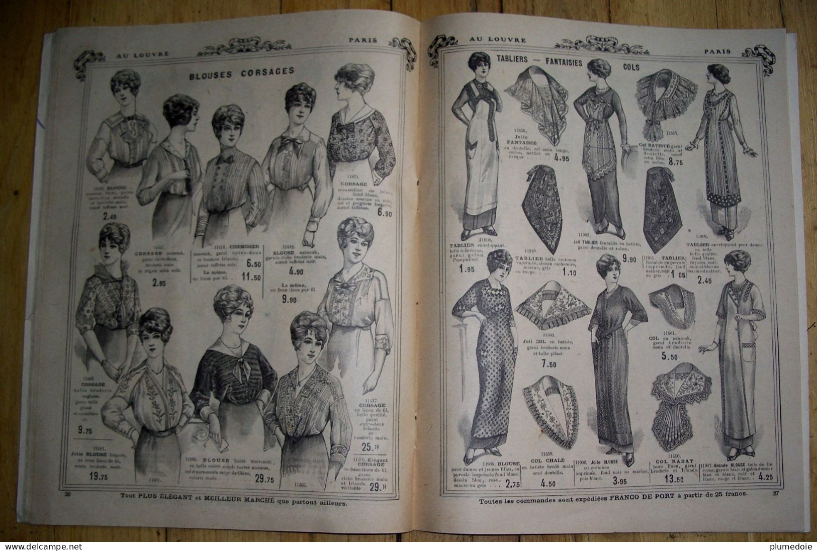 MODE . CATALOGUE MAGASINS AU LOUVRE PARIS ANNEE 1914. BLANC . LINGERIE . CORSETS . FEMMES HOMMES ENFANTS