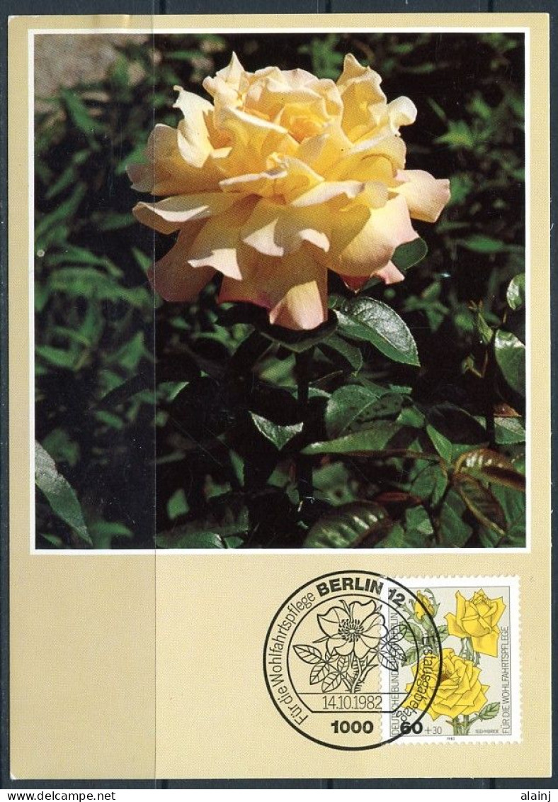 Allemagne   Y&T   ....   ---   Mi 681   ---    Rosen Teehybride   -  1982 - Cartas Máxima