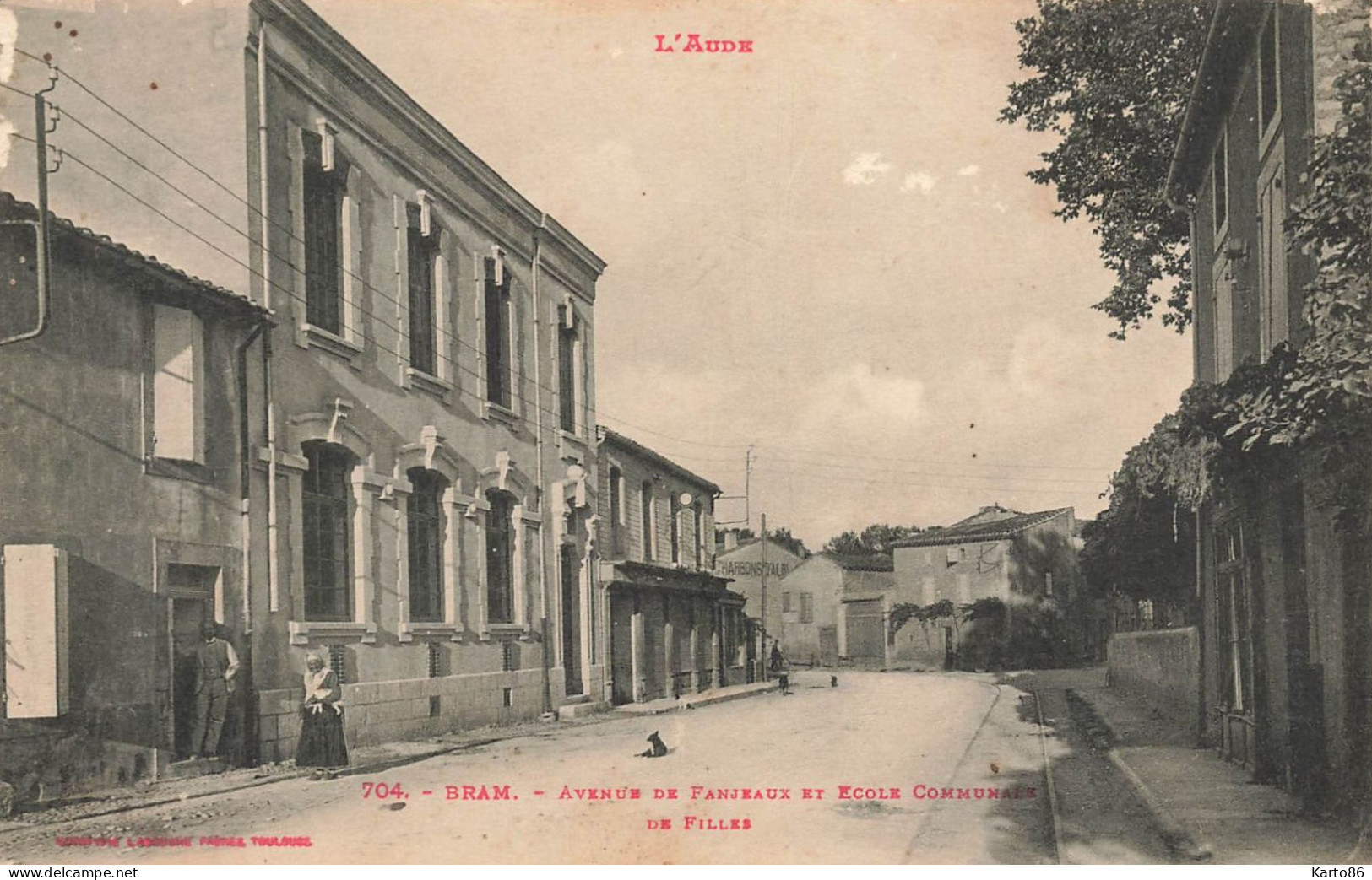 Bram * Avenue De Fanjeaux Et école Communale De Filles * Villageois - Bram