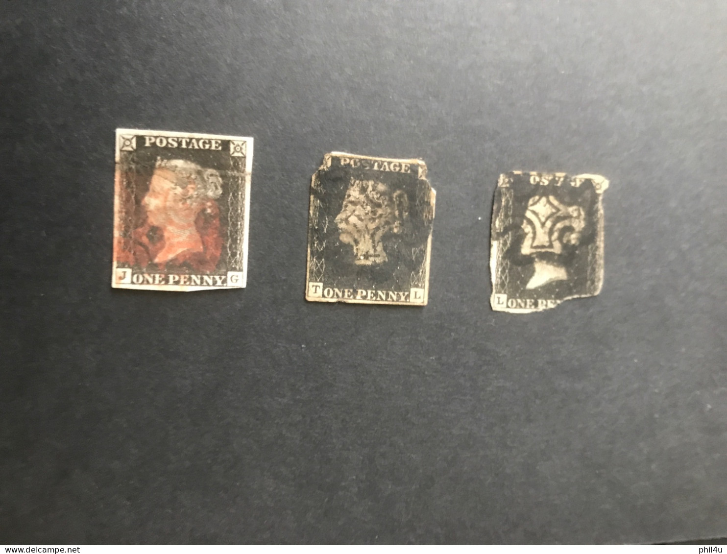 1840 GB 3 Penny Blacks Used With Faults And Maltese Cross Pmk. See Photos Offers Also Invited - Oblitérés
