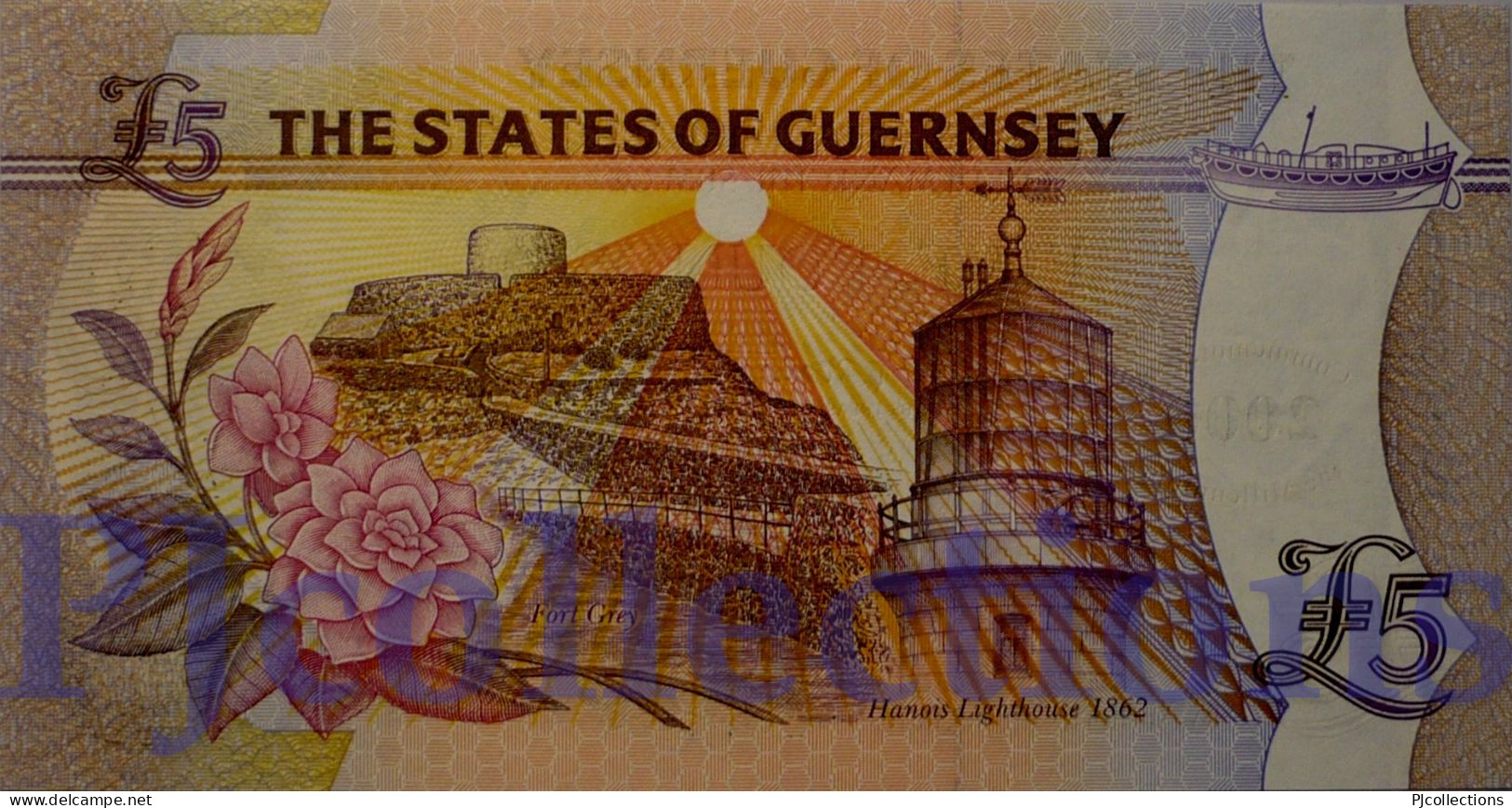 GUERNSEY 5 POUNDS 2000 PICK 60 UNC - Guernesey