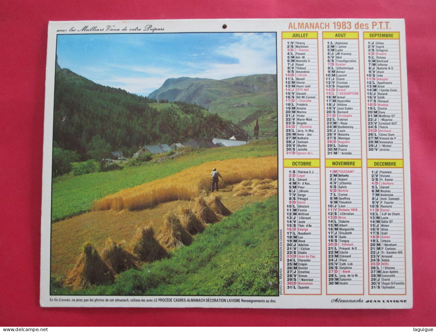 LOT DE 17 CALENDRIERS ALMANACHS De 1982 à 2018 LAVIGNE OBERTHUR OLLER MOISSON, FENAISON, LABOUR, VENDANGE - Groot Formaat: 1981-90