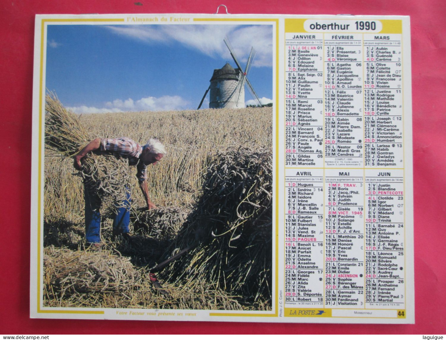 LOT DE 17 CALENDRIERS ALMANACHS De 1982 à 2018 LAVIGNE OBERTHUR OLLER MOISSON, FENAISON, LABOUR, VENDANGE - Big : 1981-90