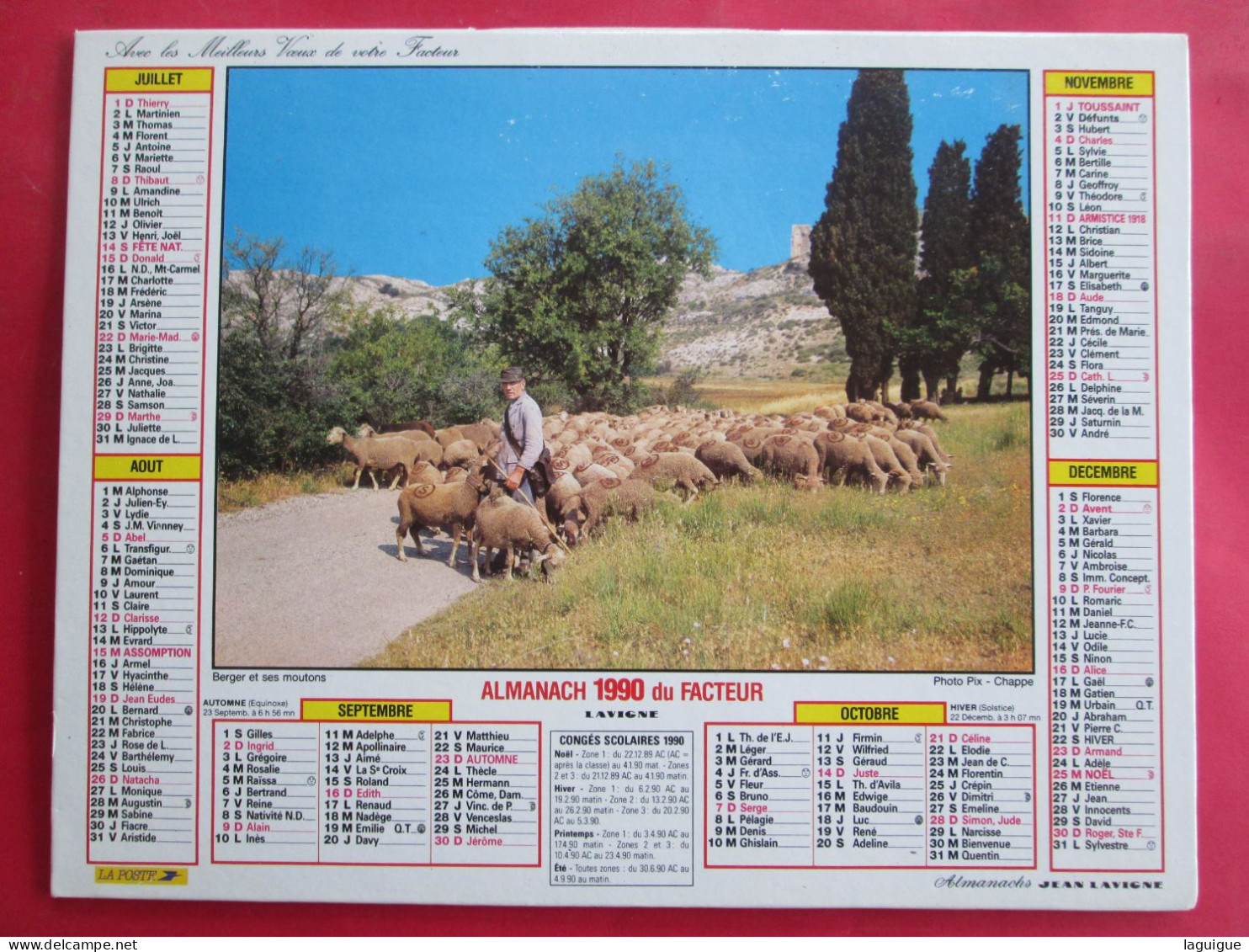 LOT DE 17 CALENDRIERS ALMANACHS de 1982 à 2018 LAVIGNE OBERTHUR OLLER MOISSON, FENAISON, LABOUR, VENDANGE