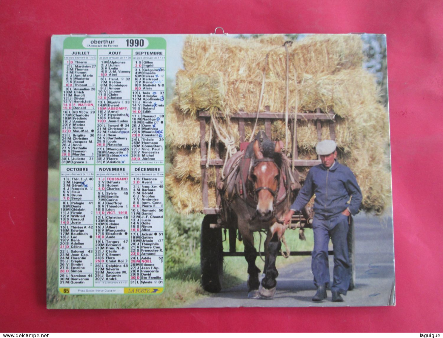 LOT DE 17 CALENDRIERS ALMANACHS de 1982 à 2018 LAVIGNE OBERTHUR OLLER MOISSON, FENAISON, LABOUR, VENDANGE