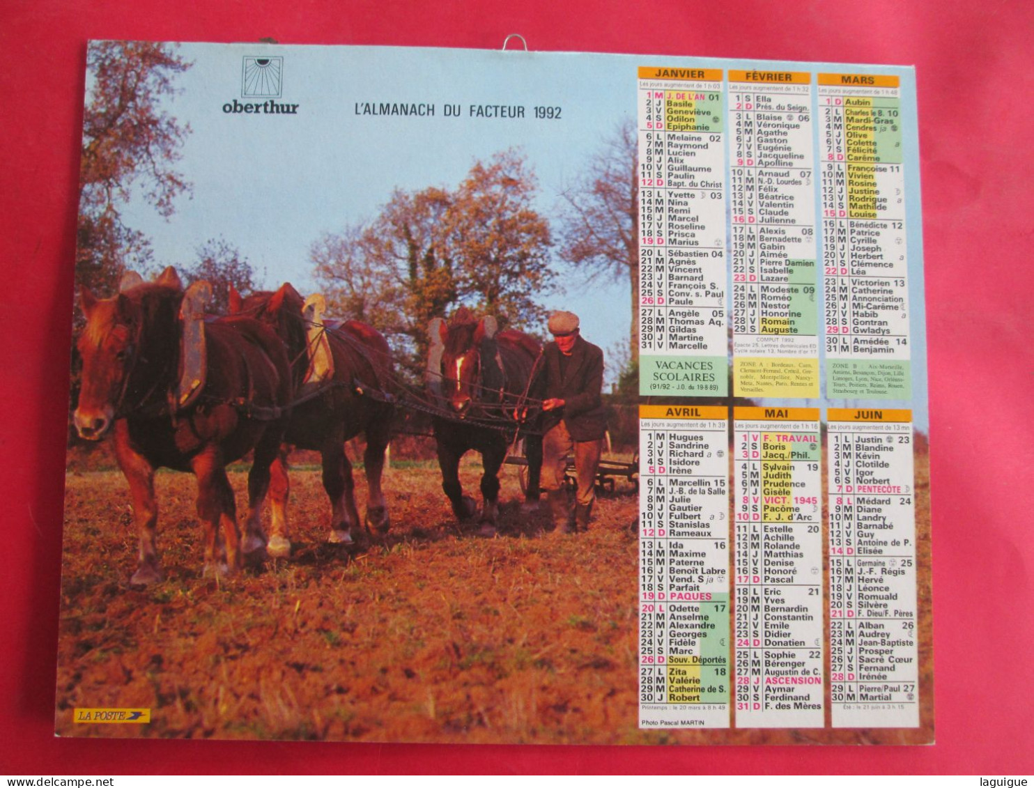 LOT DE 17 CALENDRIERS ALMANACHS de 1982 à 2018 LAVIGNE OBERTHUR OLLER MOISSON, FENAISON, LABOUR, VENDANGE