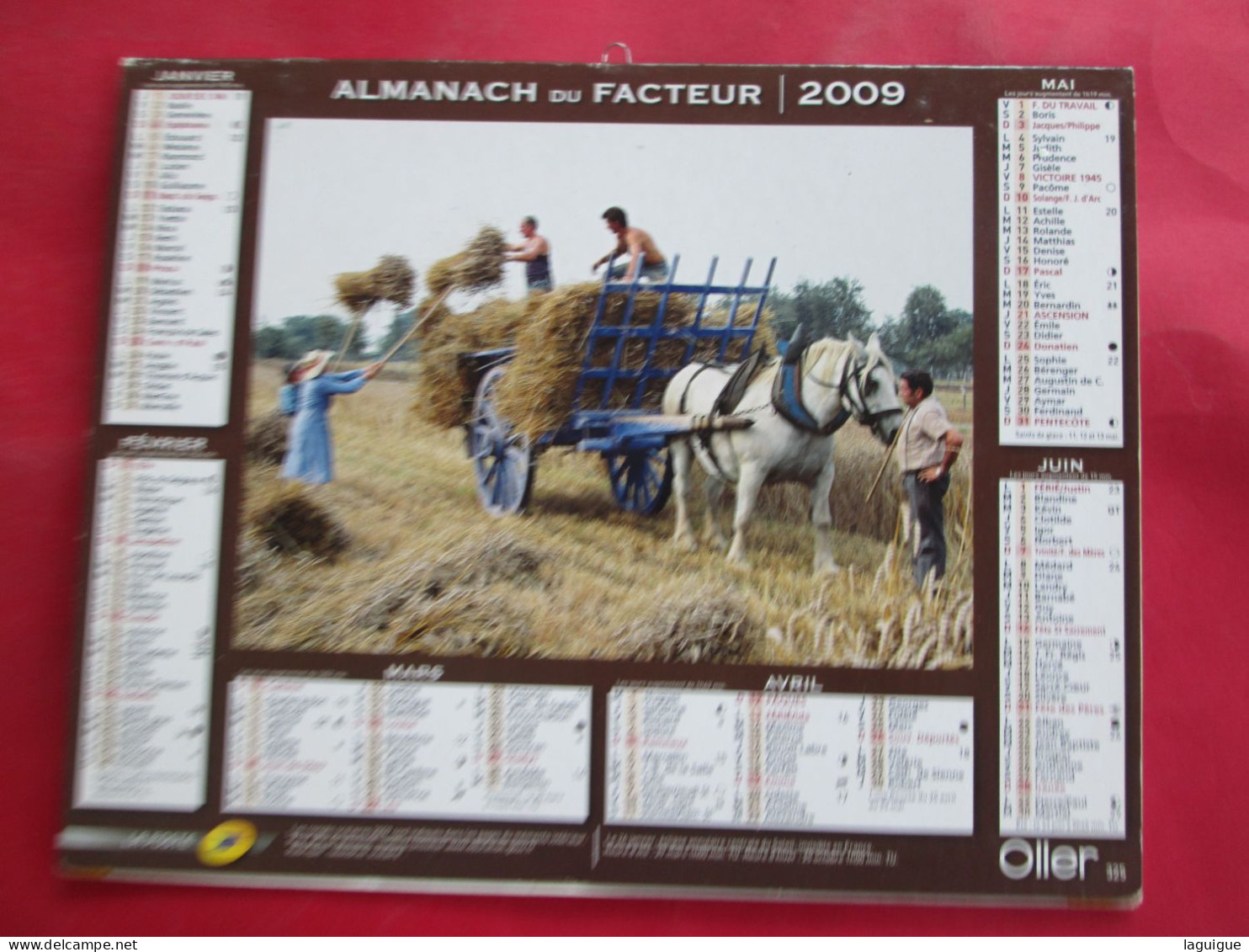 LOT DE 17 CALENDRIERS ALMANACHS de 1982 à 2018 LAVIGNE OBERTHUR OLLER MOISSON, FENAISON, LABOUR, VENDANGE