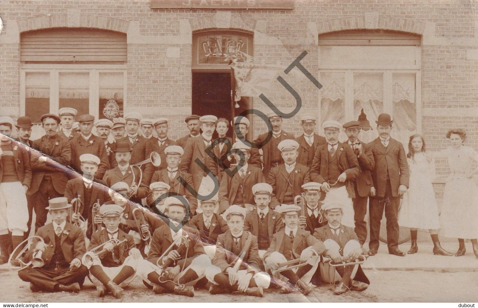 Fotokaart/Carte Photo - Beverlo - Café J. Aerts - Fanfare Harmonie (C5228) - Beringen