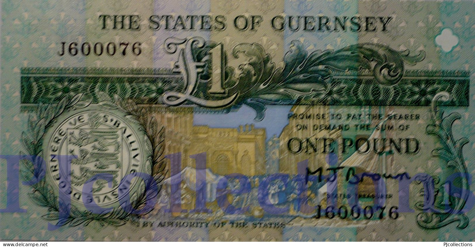 GUERNSEY 1 POUND 1991 PICK 52a UNC - Guernesey