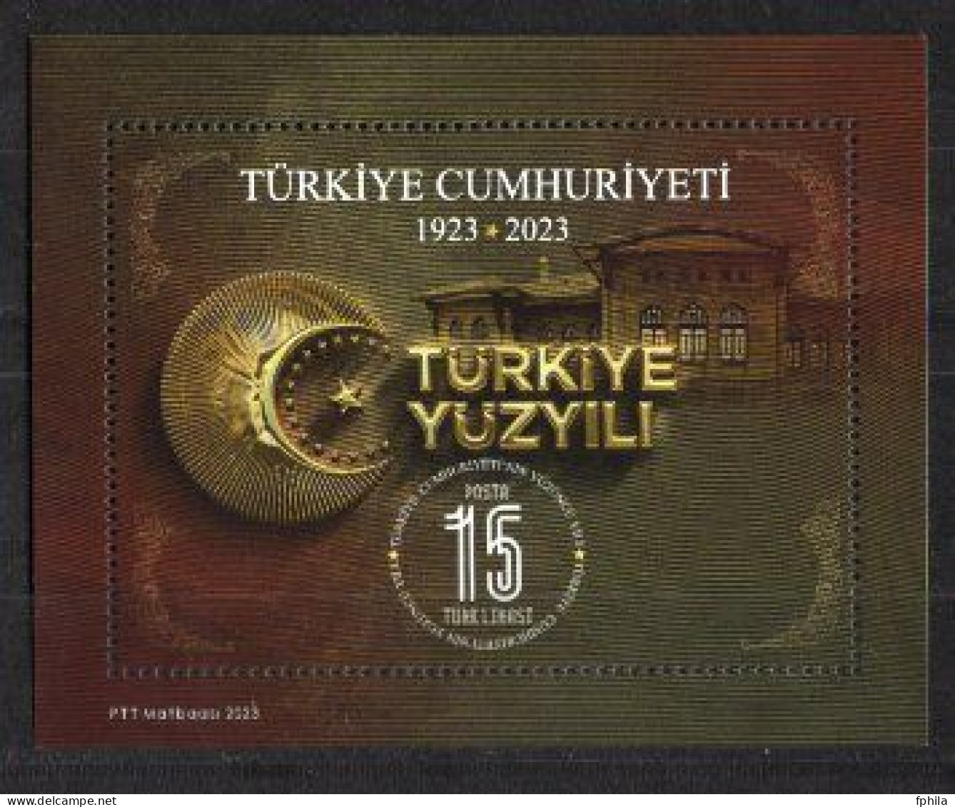 2023 TURKEY CENTENARY OF THE REPUBLIC OF TURKIYE SOUVENIR SHEET MNH ** - Blocks & Kleinbögen