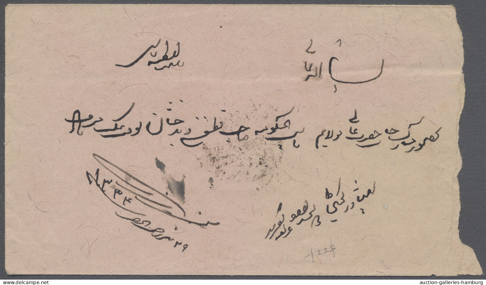 Cover/on Piece Afghanistan: 1909, Cover Franked On Reverse With Single 1909 1a Blue (SG 166) Ti - Afganistán