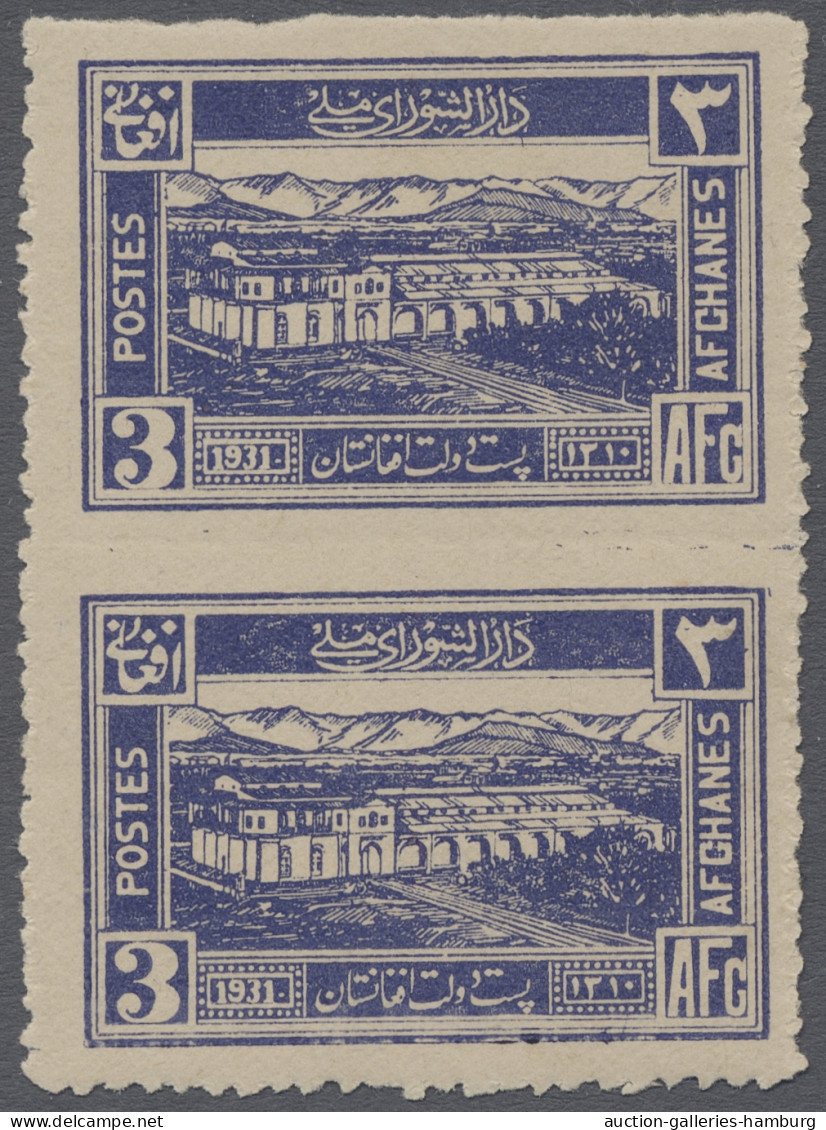 ** Afghanistan: 1934, Variety, 3a Deep Ultramarine "National Assembly Building" Iss - Afganistán