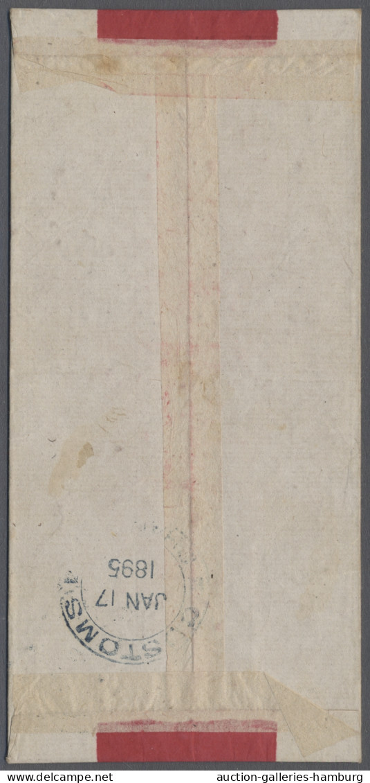 Cover China: 1895, 3c. Orange Yellow On Red Band Cover Showing On Reverse CUSTOMS SHAN - 1912-1949 Republik