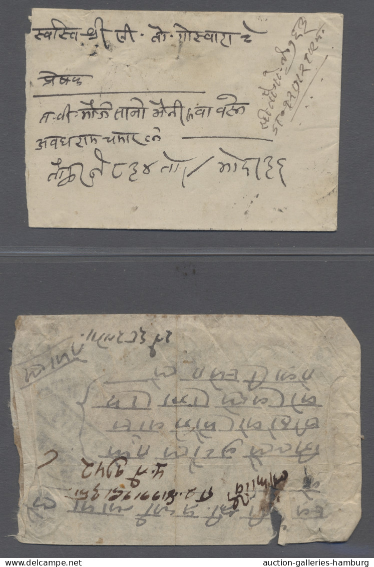 Cover Nepal: 1941-1949, Two Registered Letters Bearing Mi.No.56 As Single, The Other M - Nepal