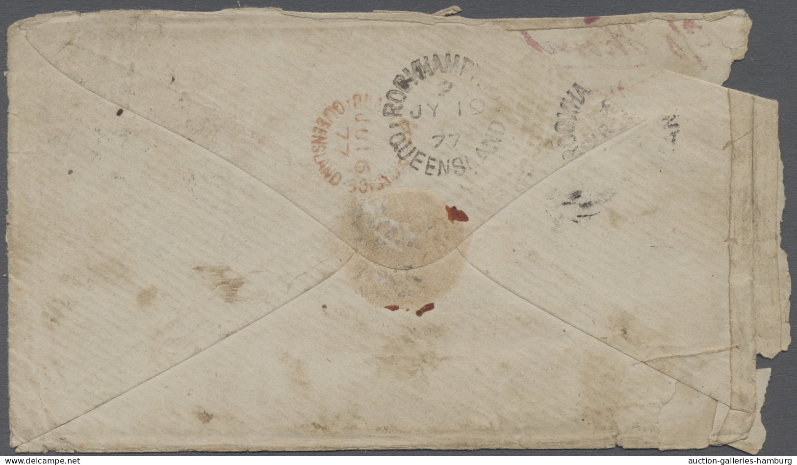 Cover Queensland: 1876, Incoming Mail, Letter From Freiberg, Germany Bearing 10 Plus 5 - Briefe U. Dokumente