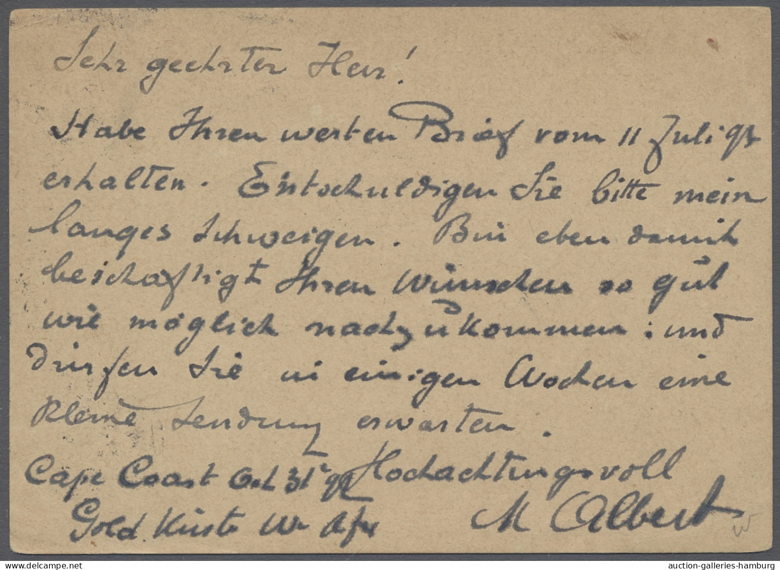 GA Gold Coast - Postal Stationery: 1897, "Victoria" 1 1/2 Penny-Ganzsachenkarte Ent - Goldküste (...-1957)