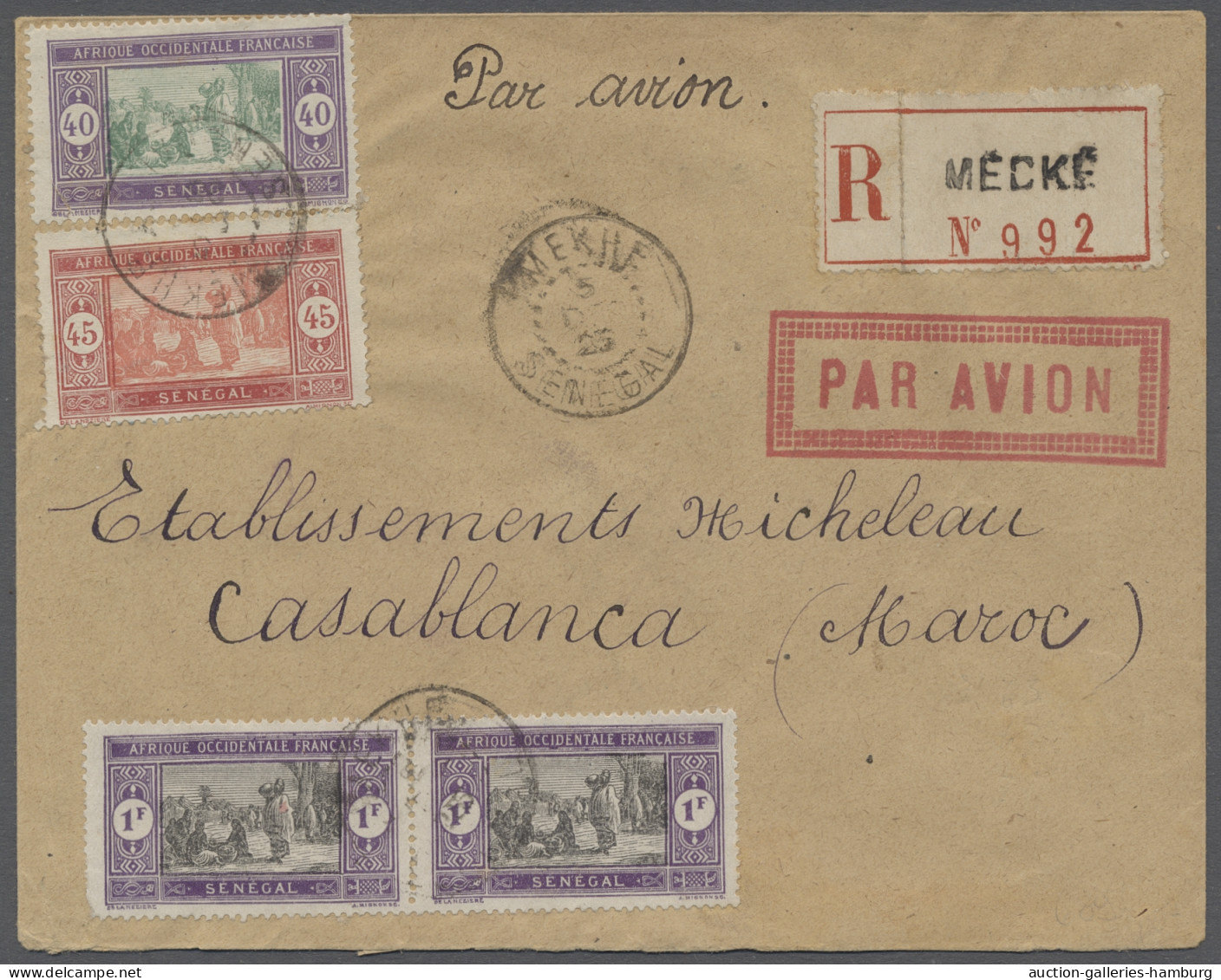 Cover Senegal: 1925, Airmail Service Toulouse-Dakar And Vv., Registered Letter From ME - Sénégal (1960-...)