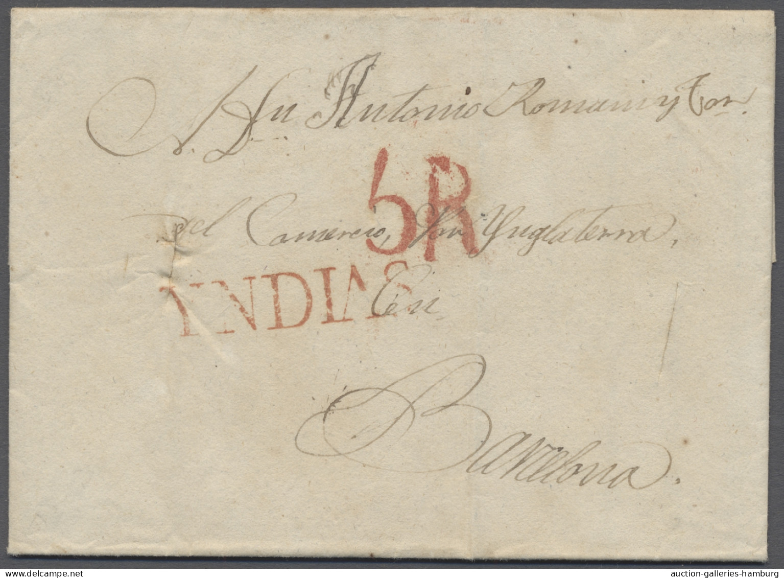 Cover Brazil -  Pre Adhesives  / Stampless Covers: 1825, EL From Rio De Janeiro To Bar - Prefilatelia