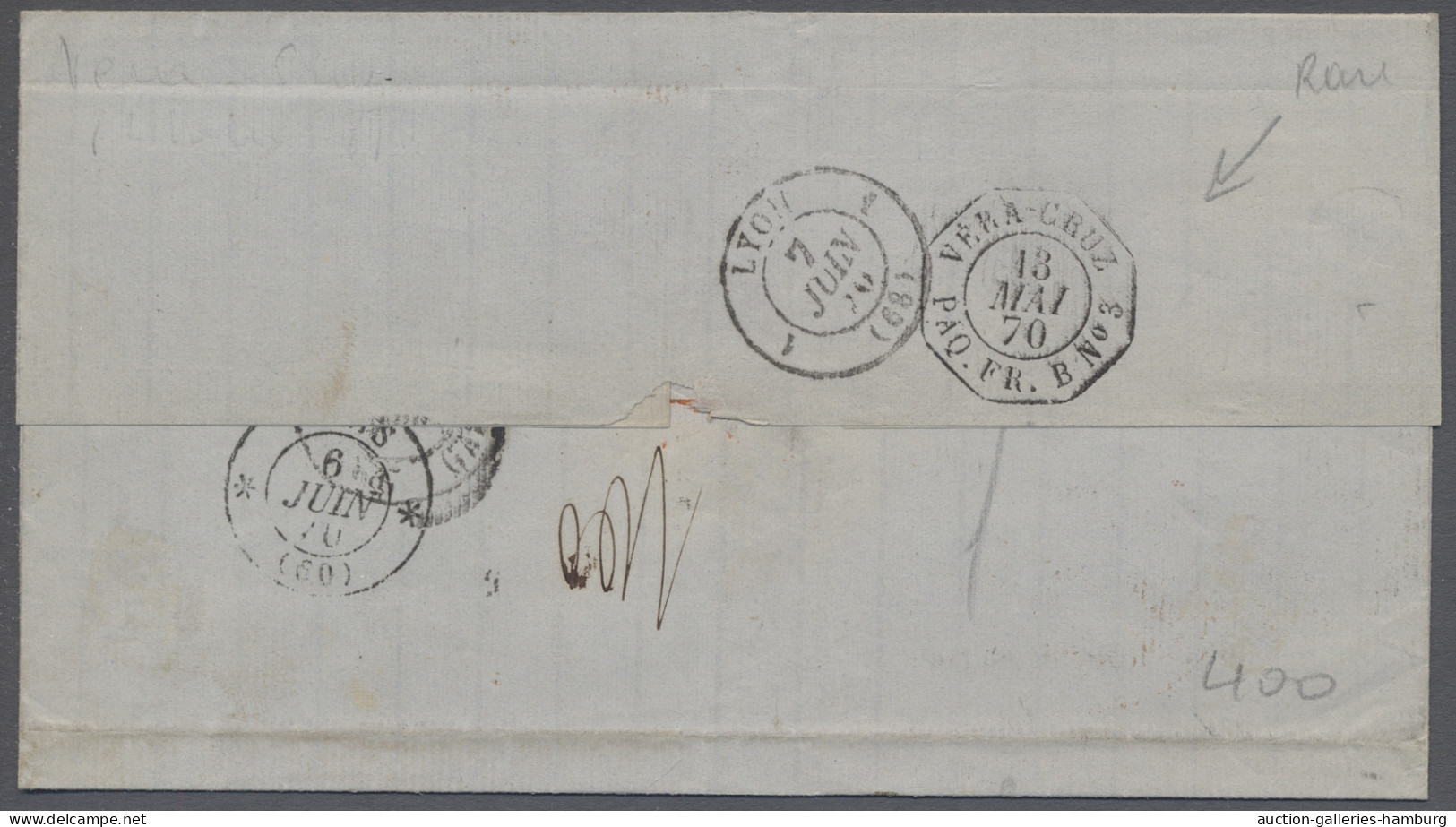Cover Mexico - Pre Adhesives  / Stampless Covers: 1870, May 12, EL From VERA CRUZ To L - Mexico