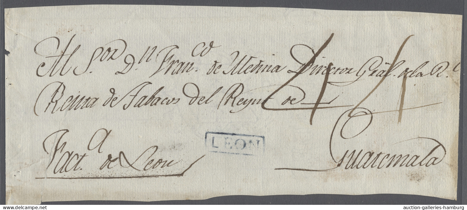 Cover/on Piece Nicaragua: Colonial Period About 1800, One EL And One Front Only Showing Both Bl - Nicaragua