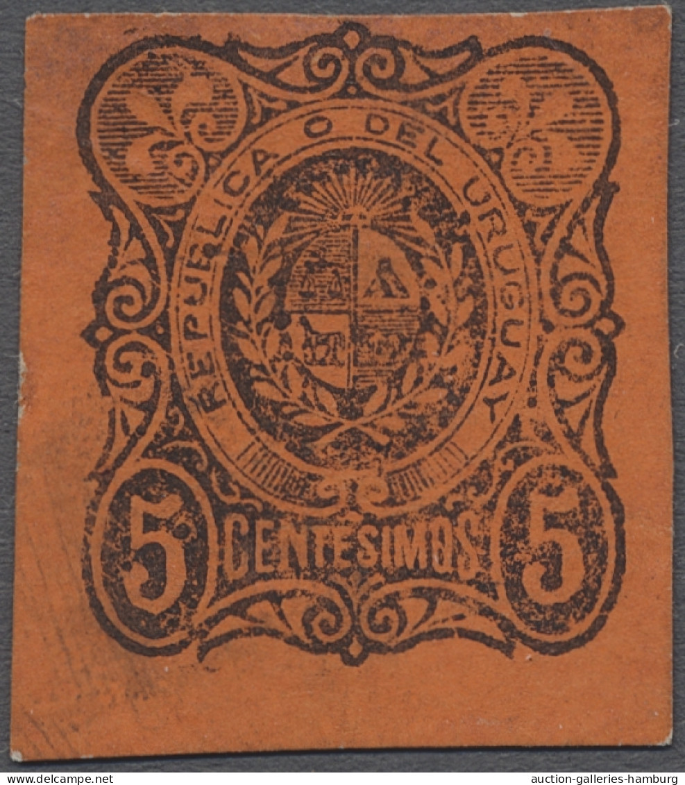 (*) Uruguay: 1876, Two Essays In The Design Of The German "Pfennige" Issue, Two Diff - Uruguay