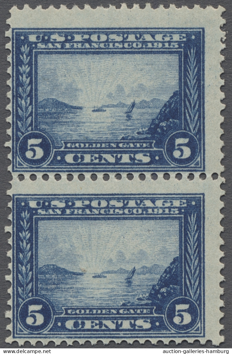 ** United States: 1913, Panama-Pacific-Ausstellung San Francisco, 5 C. Blau Im Senk - Unused Stamps