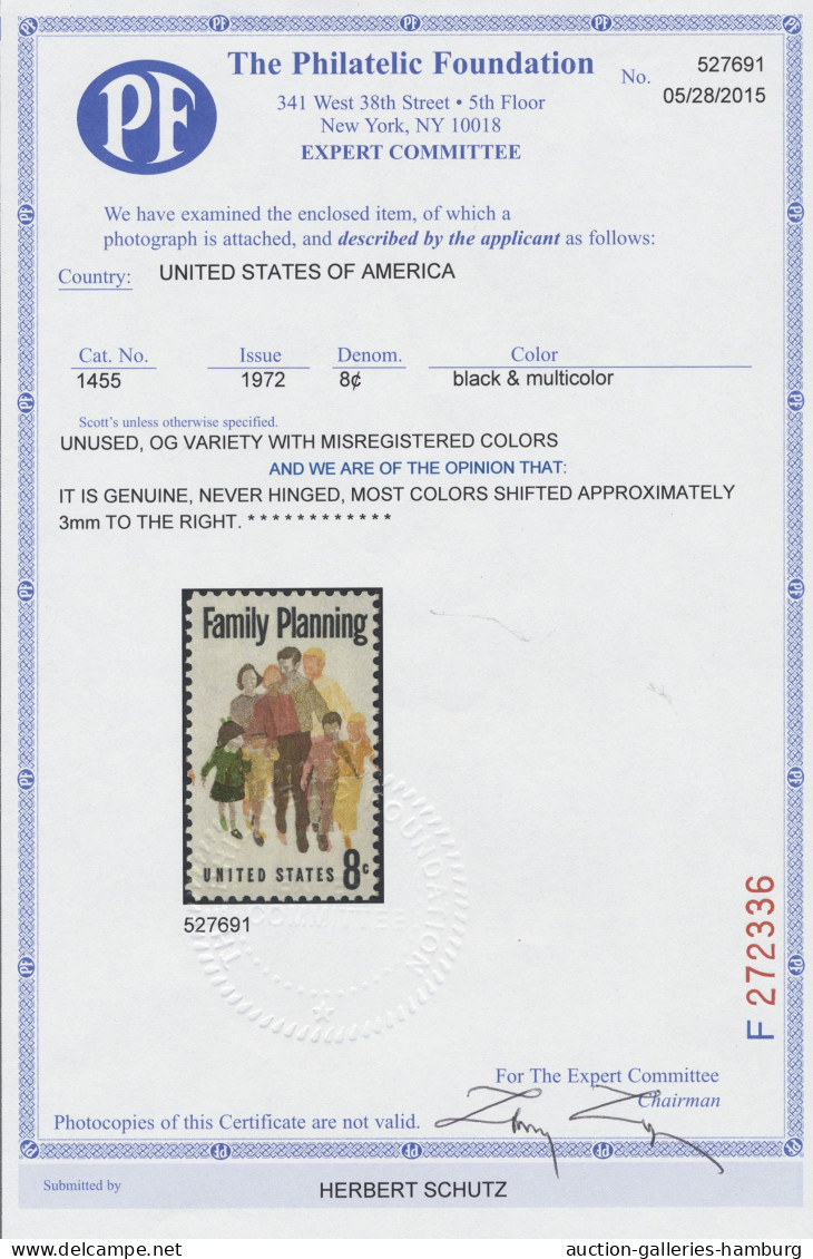 ** United States: 1972, Familienplanung, 8 C. Mehrfarbig, Um 3mm Verschobener Druck - Unused Stamps