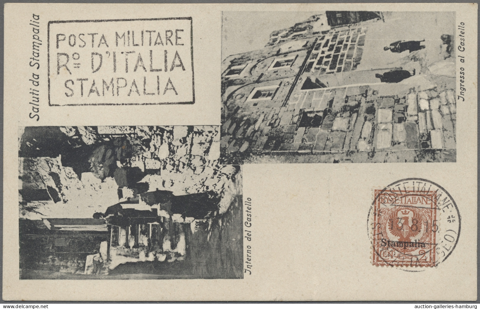 PPC Aegean Islands: 1912, Freimarke 2 Centesimi Mit Aufdruck "Stampalia" Entwertet " - Egée