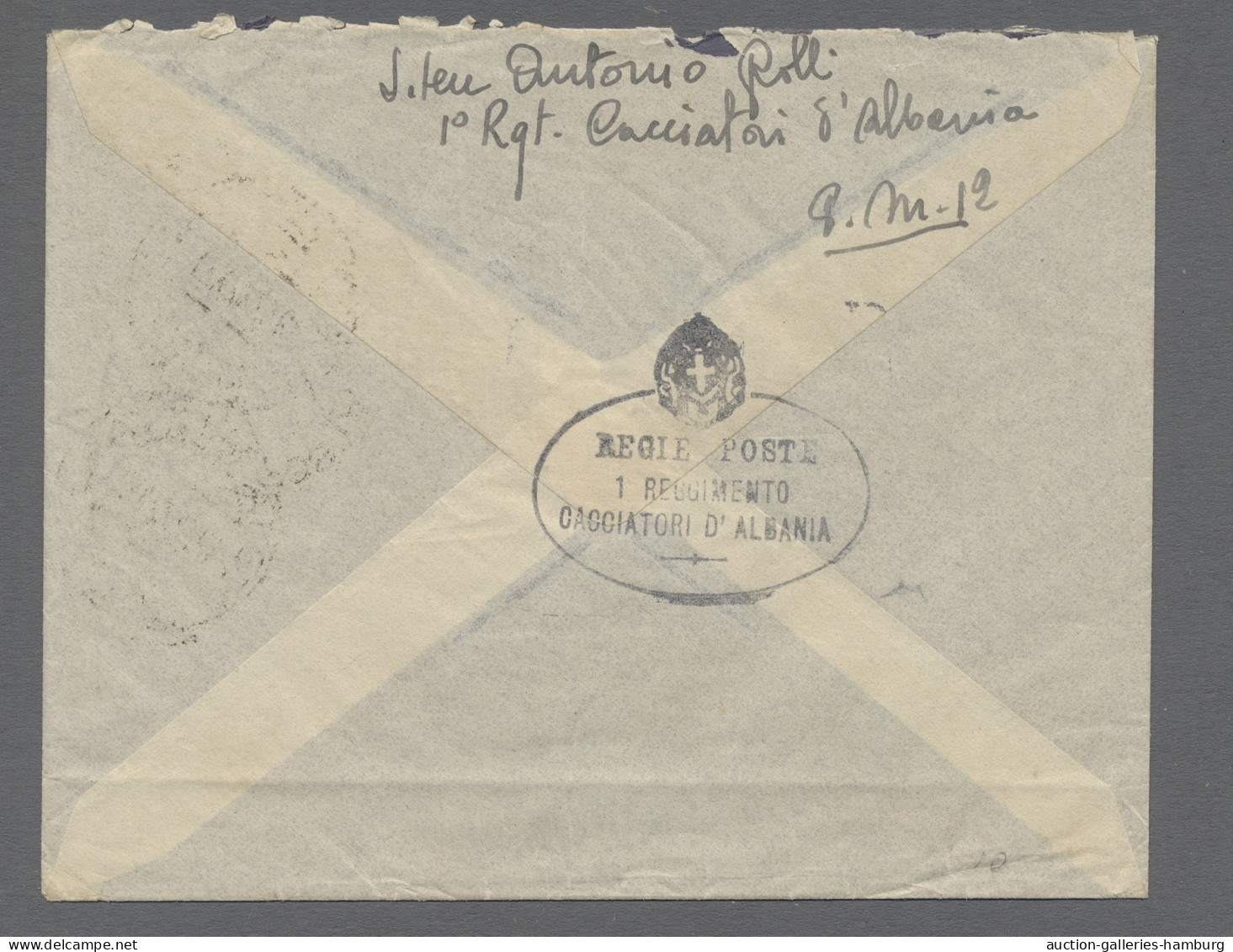 Cover Albania: 1942, Italian Military Mail WWII, Three Airmail Letters From PM 12 (PRI - Albania