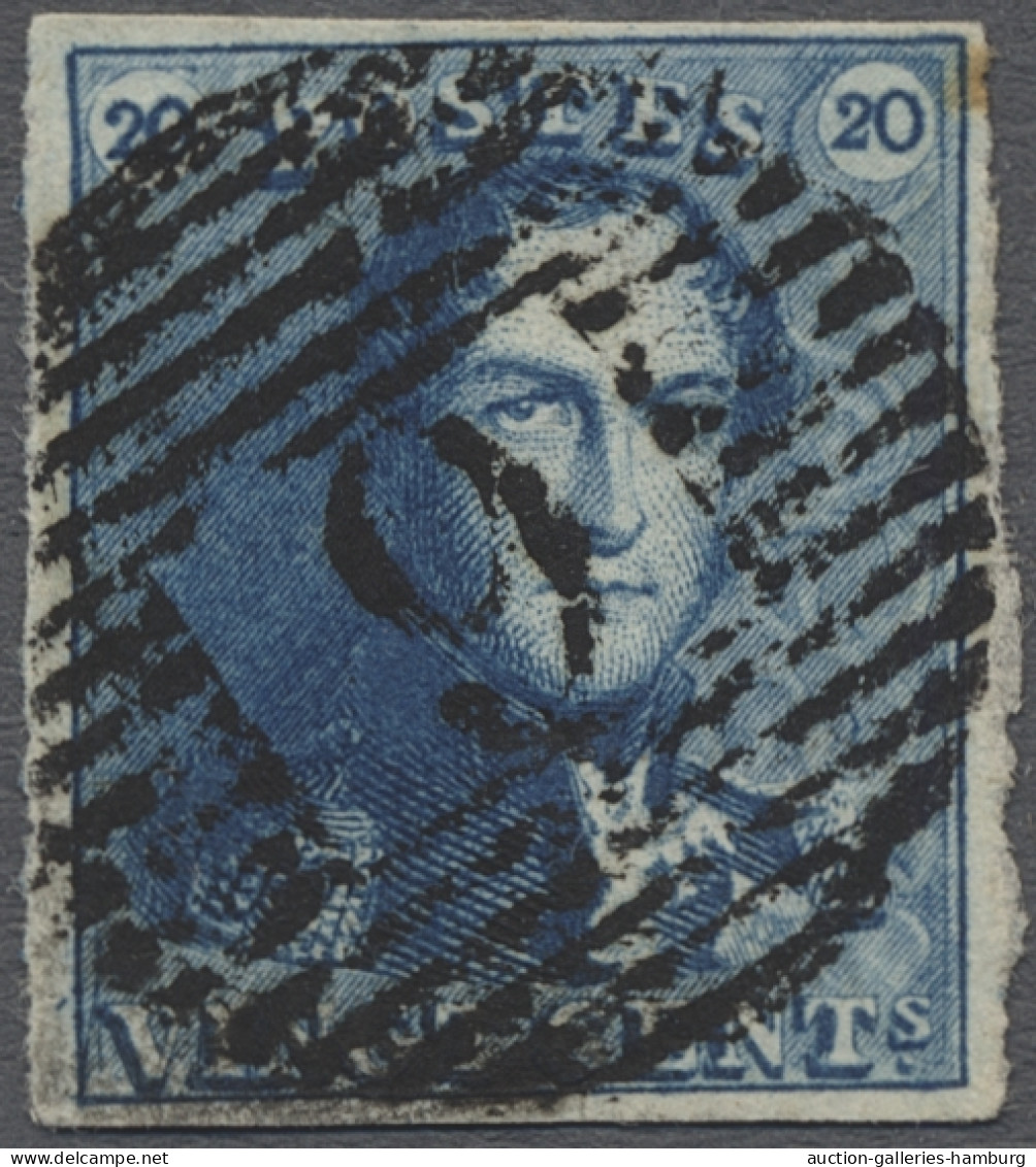 O Belgium: 1849-50, König Leopold I. Geschnitten, Wz. 1 (Monogramm Mit Rahmen), 20 - Autres & Non Classés