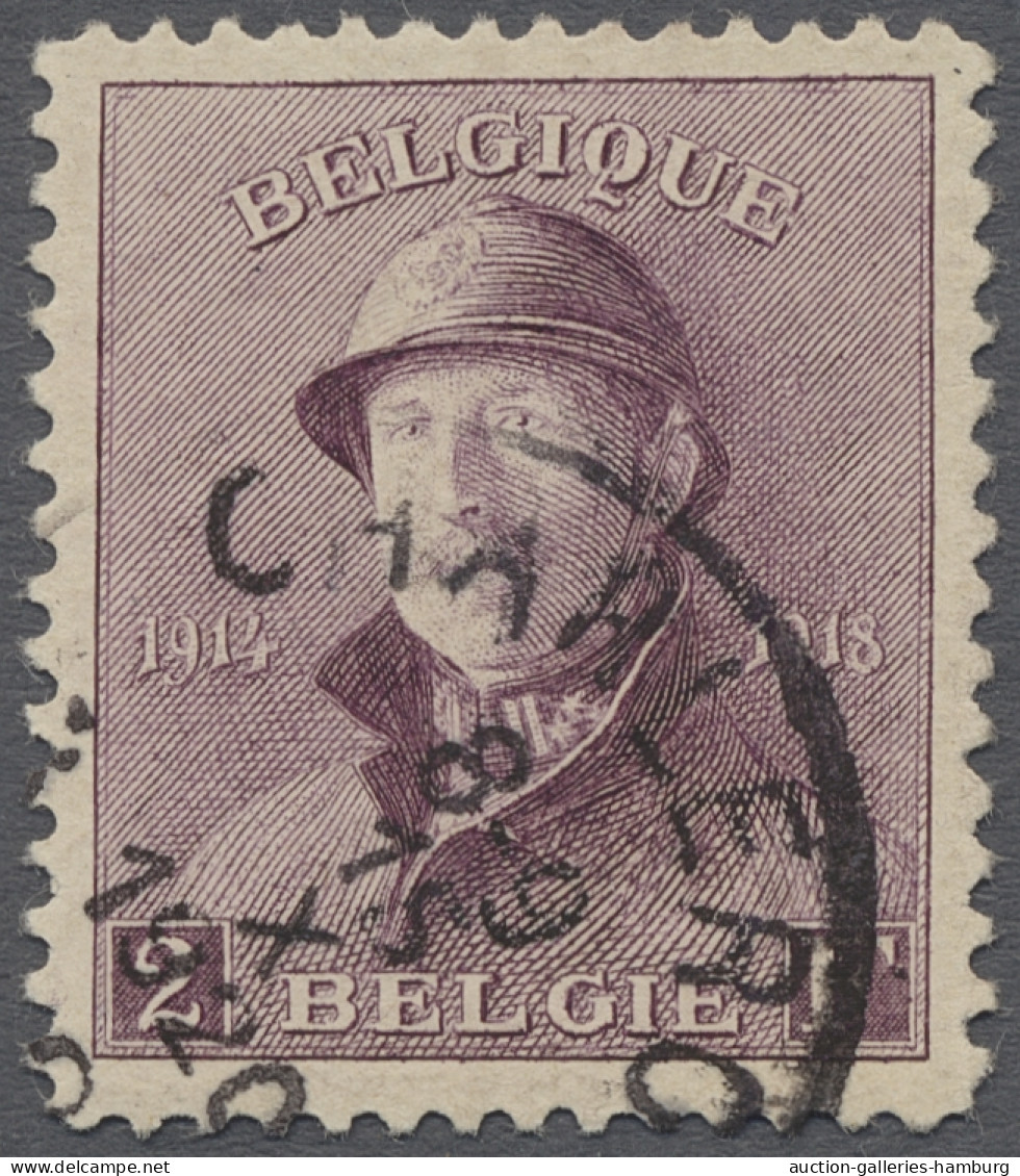 O Belgium: 1919-20, König Albert I. Mit Helm, Die Vier Höchstwerte Des Satzes, Mei - Gebruikt