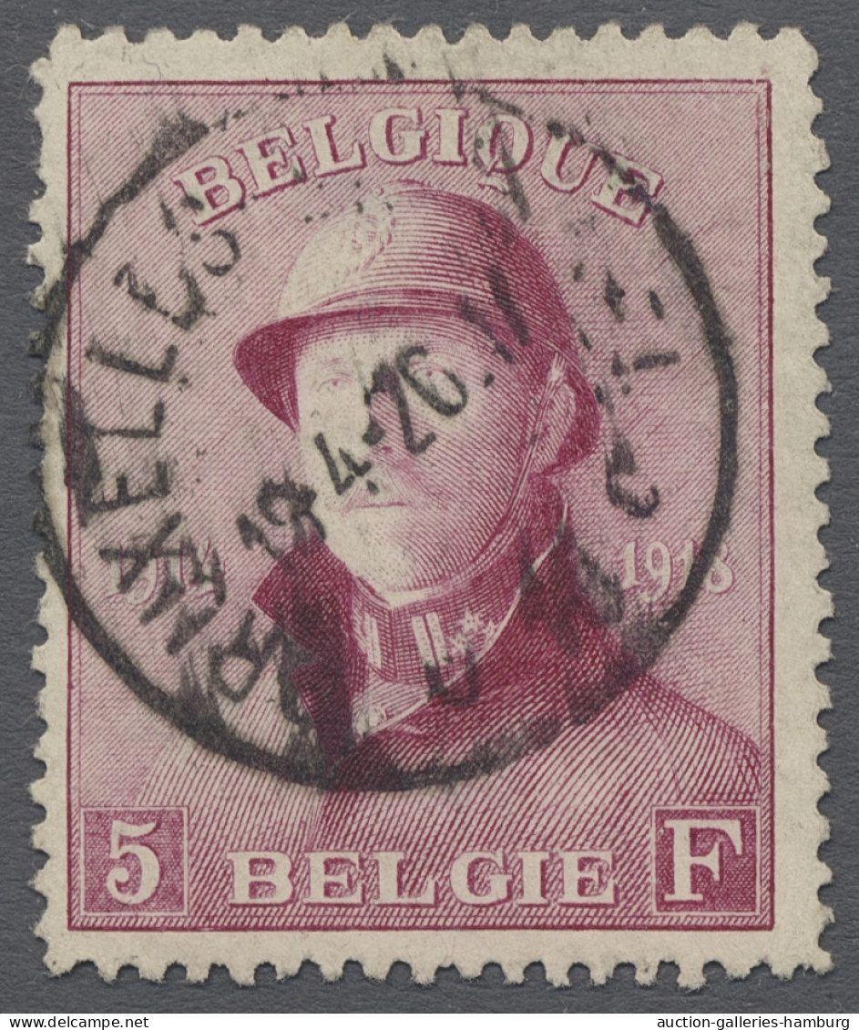 O Belgium: 1919-20, König Albert I. Mit Helm, Die Vier Höchstwerte Des Satzes, Mei - Oblitérés