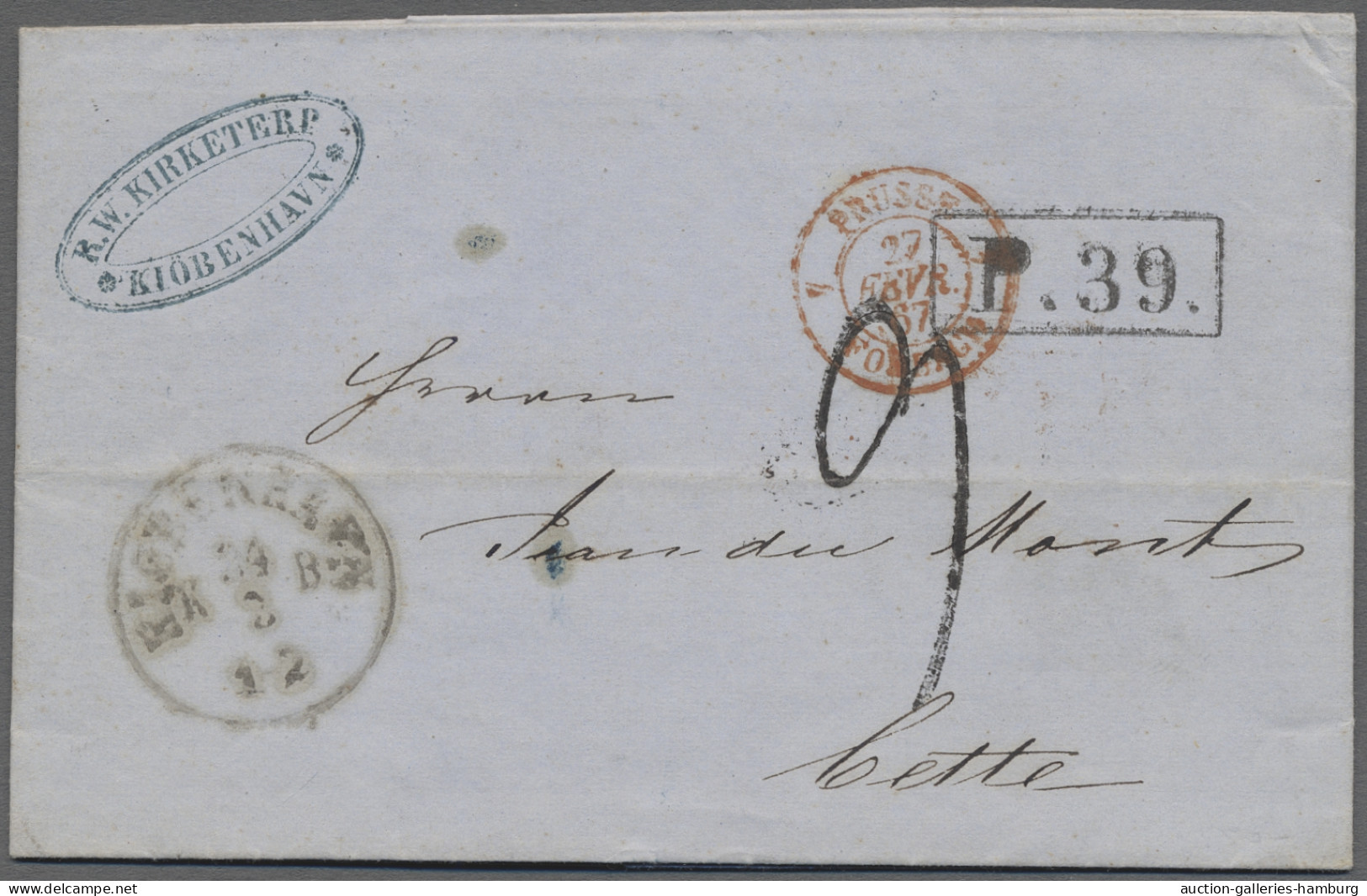 Cover Denmark -  Pre Adhesives  / Stampless Covers: 1867, 20.2., Brief Aus Copenhagen - ...-1851 Prephilately