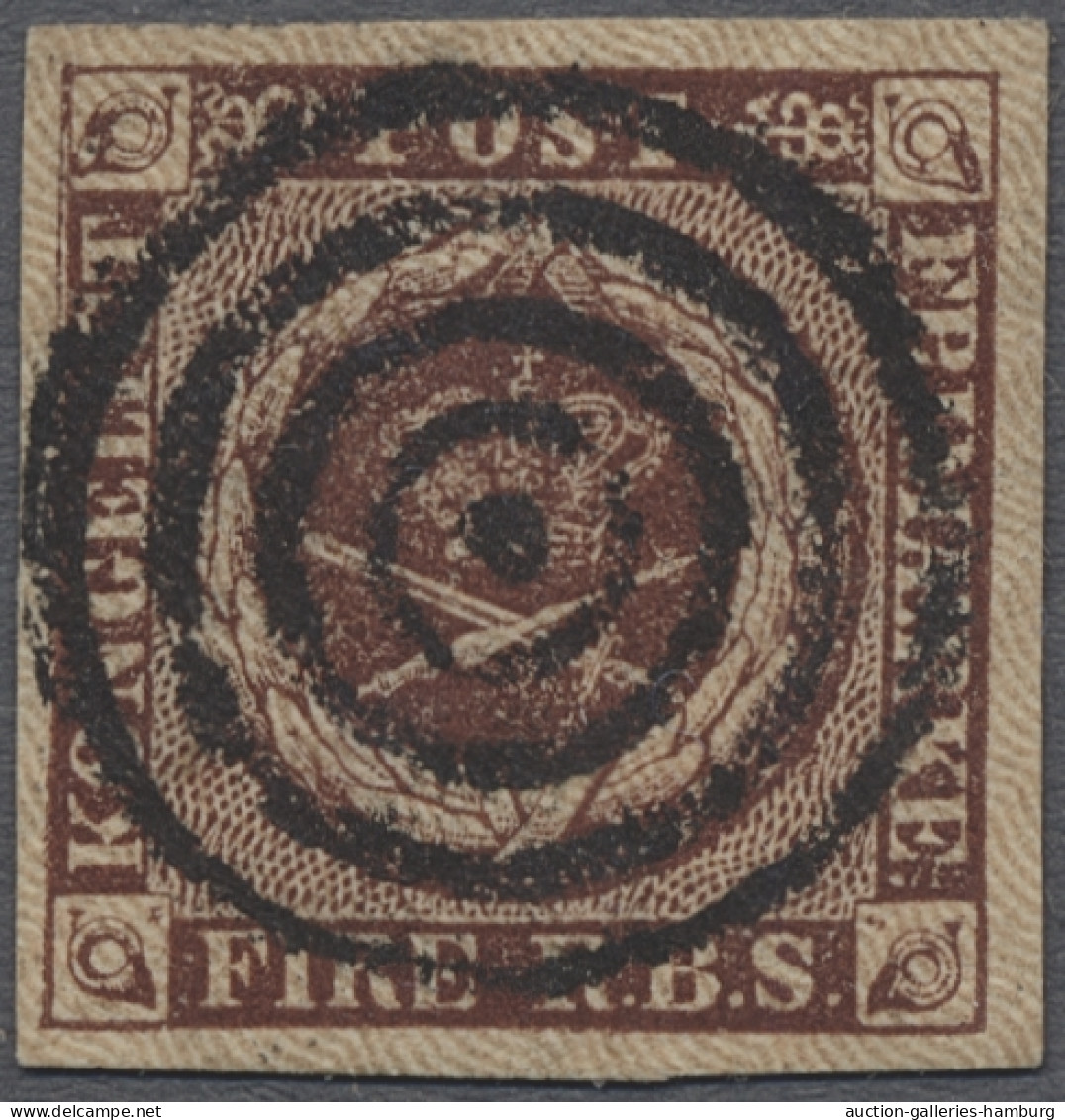 O/(*) Denmark: 1851ff., Wappenzeichnung, Davon Sechsmal Die 4 RBS.-Marke Von Unterschi - Gebraucht