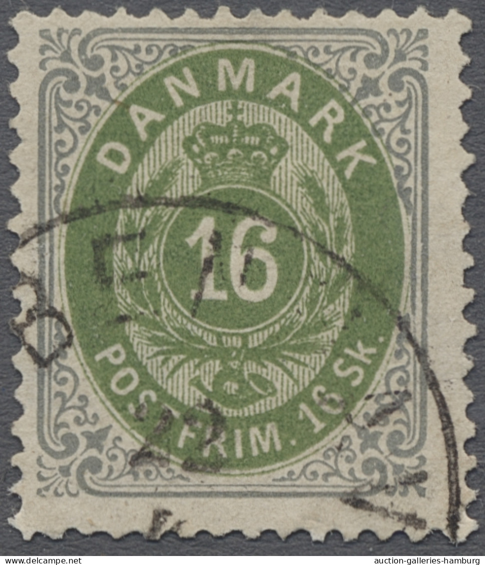 O Denmark: 1870-1872, Ziffern Im Rahmen / Tovarfende, Skilling-Währung, Acht Versc - Gebruikt