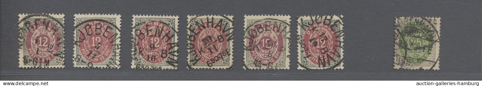 O/* Denmark: 1875ff., Ziffern Im Rahmen / Tovarfende, Kronenwährung, 44 Verschiedene - Used Stamps