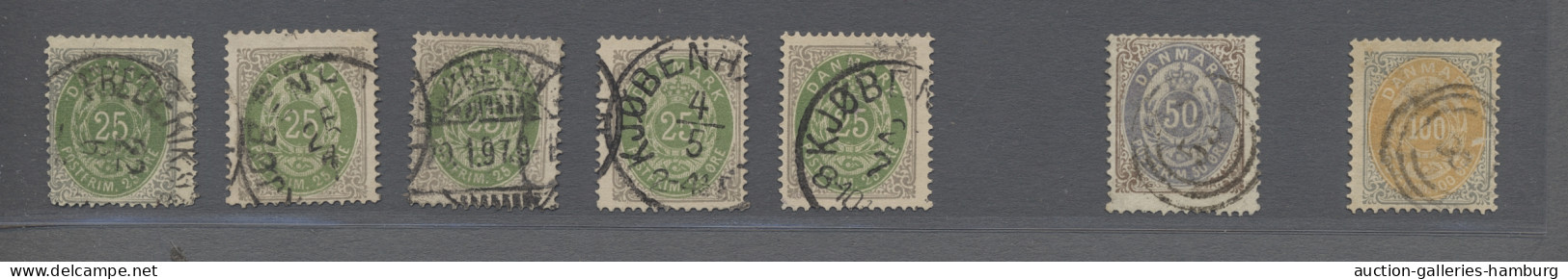 O/* Denmark: 1875ff., Ziffern Im Rahmen / Tovarfende, Kronenwährung, 44 Verschiedene - Used Stamps