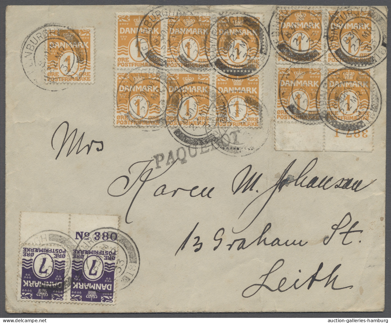 Cover Faroe Islands: 1933, Brief Aus Thorshavn Mit Einigen Leichten Bügen, Frankiert M - Faroe Islands