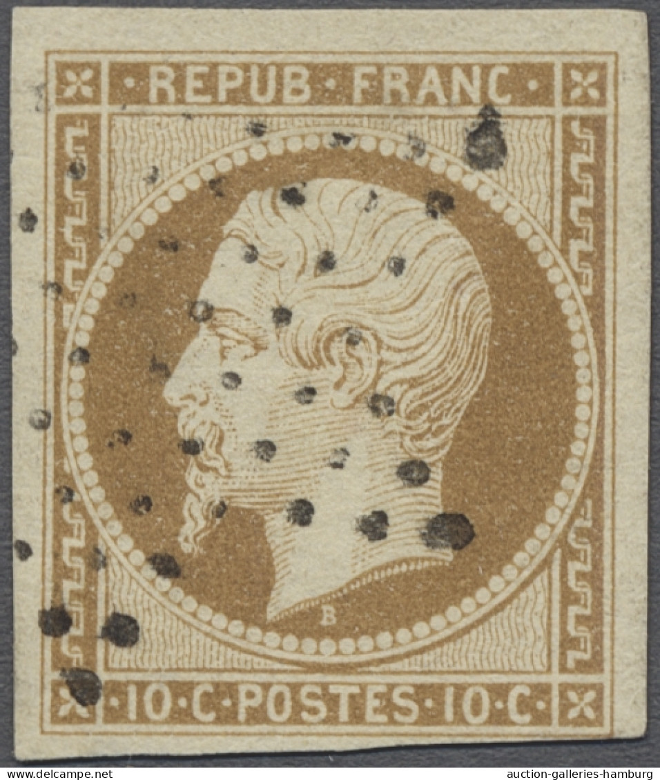 O France: 1852, Présidence, Louis Napoleon, 10 C. Gelbbraun, In Der Rechten Untere - Used Stamps