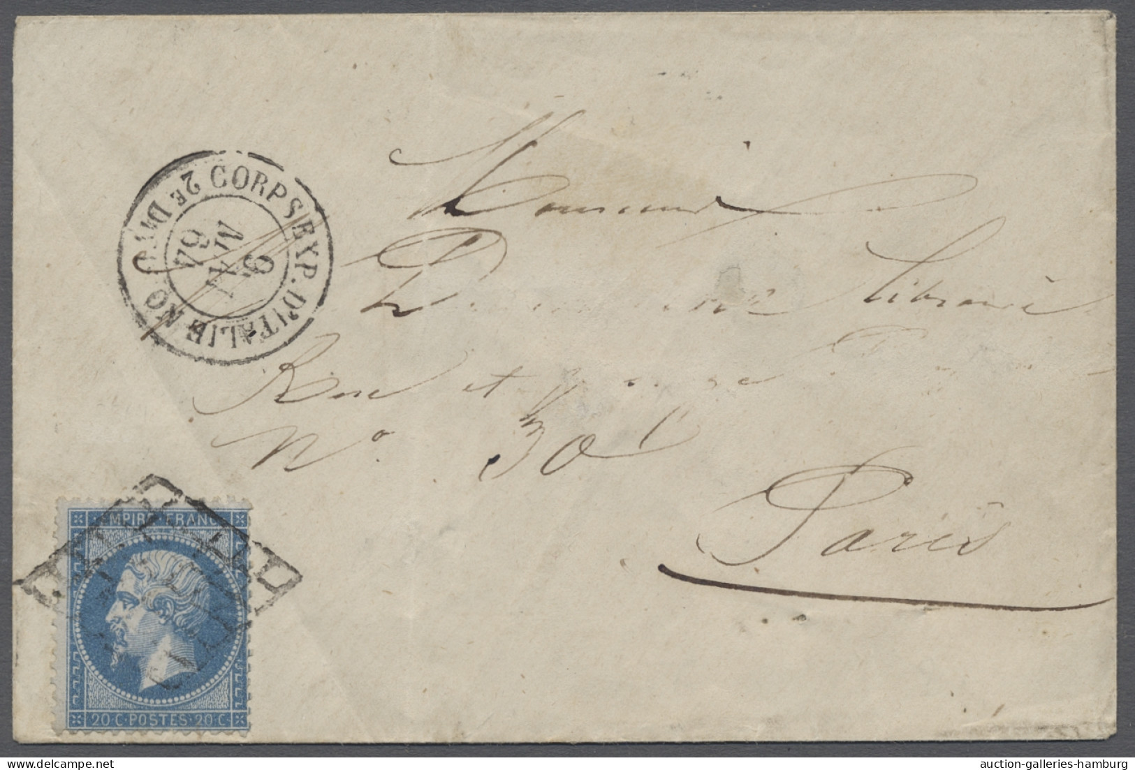 Cover France - Field Post: 1864, Französisches Expeditionskorps In Italien. Napoleon I - Militaire Zegels