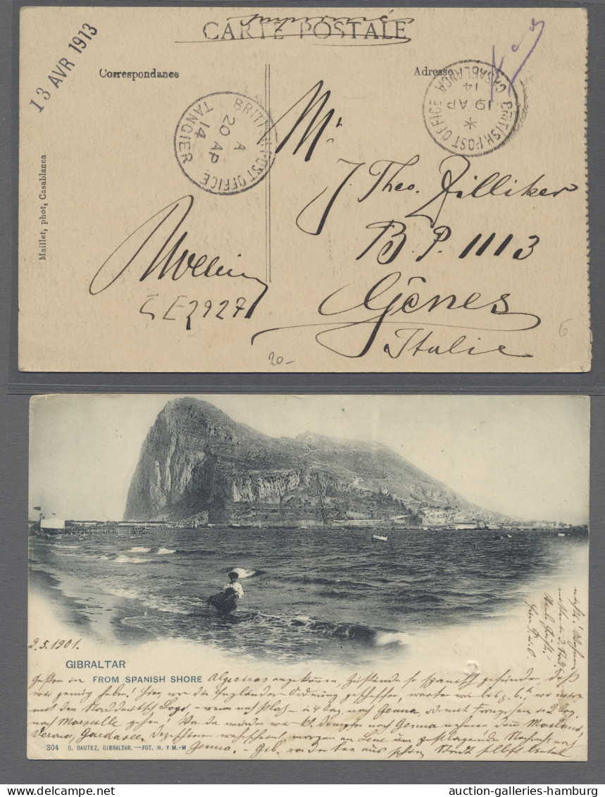 PPC Gibraltar - Specialities: 1901-1914, Four Postal Pictorial Cards (3x Franked On - Gibraltar