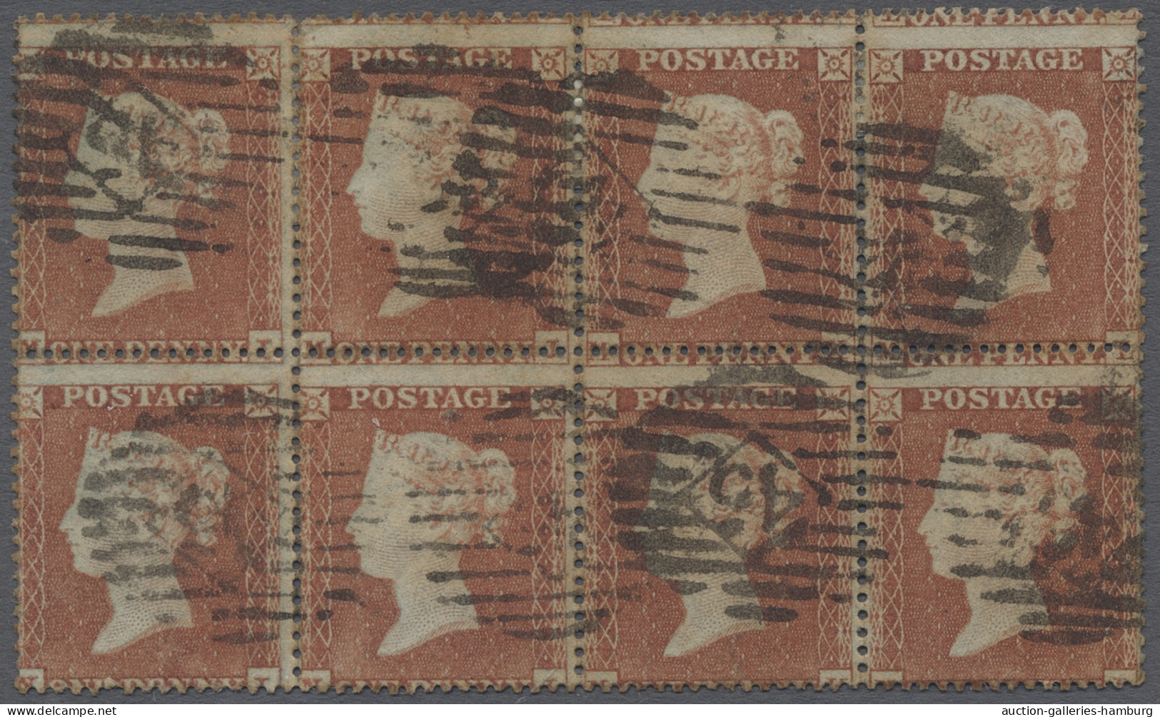 O Great Britain: 1854, Königin Victoria Gezähnt 16, 1 Penny Rotbraun Im Waagerecht - Used Stamps