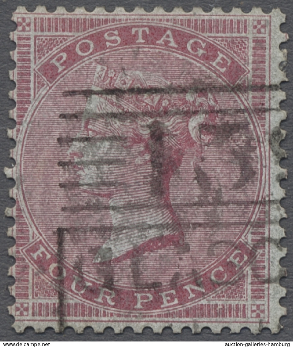 O Great Britain: 1855, Königin Victoria, Ohne Eckbuchstaben, 4 P. Dunkelrotkarmin, - Gebruikt