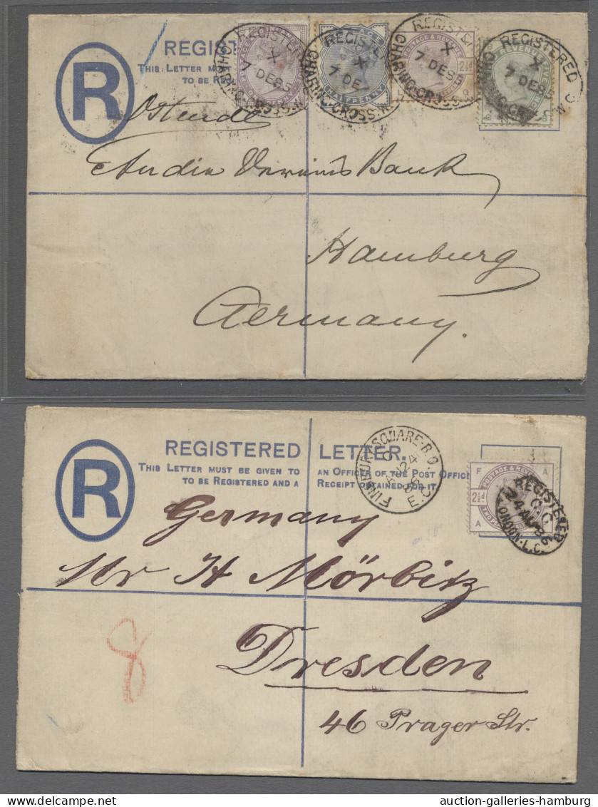 Cover/GA Great Britain: 1885-86, Drei Briefe Mit Frankaturen Der Freimarkenserie 1883f., - Covers & Documents