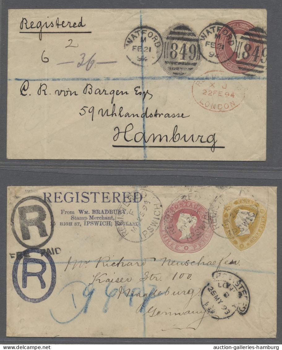 GA Great Britain - Postal Stationery: 1889-1894, Drei Attraktive Privat-GA-Umschläg - Autres