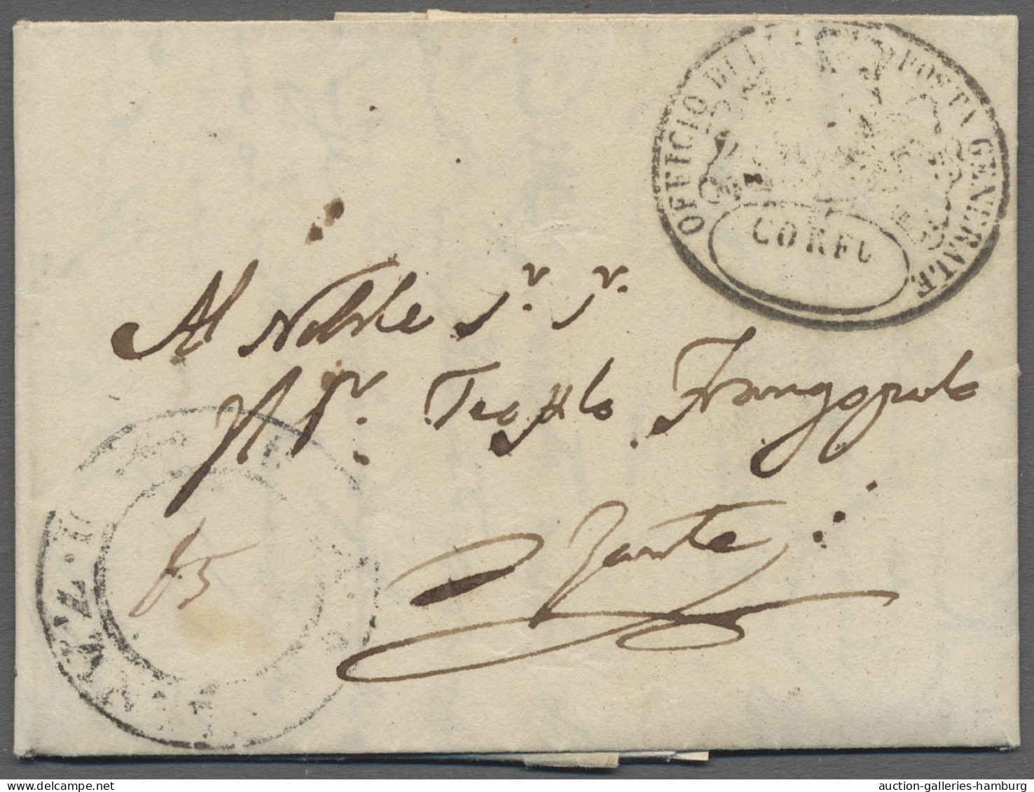 Cover Ionian Islands -  Pre Adhesives  / Stampless Covers: KORFU; 1833, Guterhaltener - Iles Ioniques