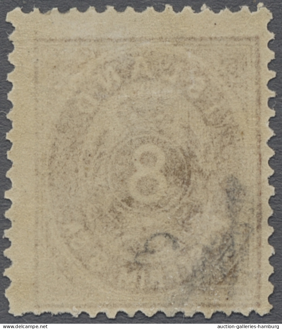 * Iceland: 1873, Ziffer Mit Krone Im Oval, 8 Sk. Braun, üblich Zentriertes Stück, - Andere & Zonder Classificatie