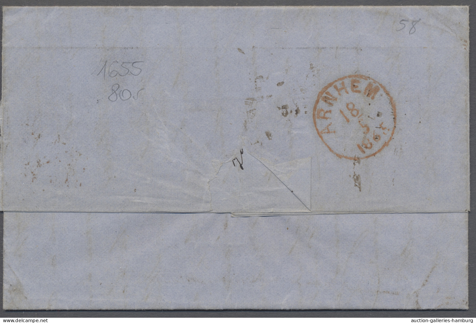 Cover Italian States - Papal State: 1865, Unfrankierter Faltbrief Mit Zweikreisstempel - Papal States